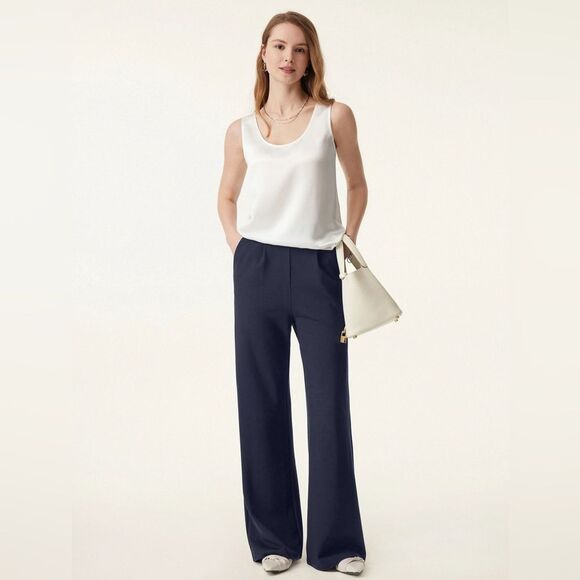 NWT OGL Ponte-De-Roma High Rise Pull-on Wide Leg Pant with Adjustable Bar Size L - Picture 10 of 10